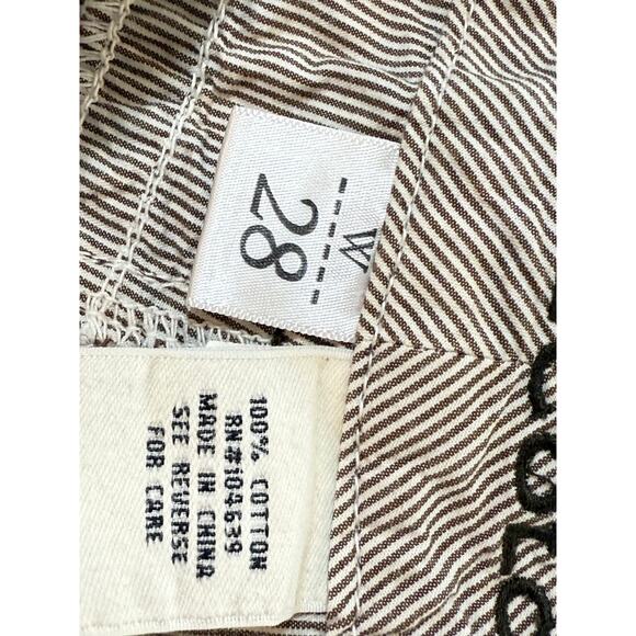 PURE COLOR CAPRI STRIPED 100% COTTON PANTS WOMENS SIZE 28" WAIST - Picture 4 of 7